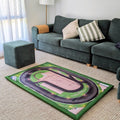 The Mini MyRaceMats speedway play mat, 100cm x 150cm, showing the dirt-oval race track layout