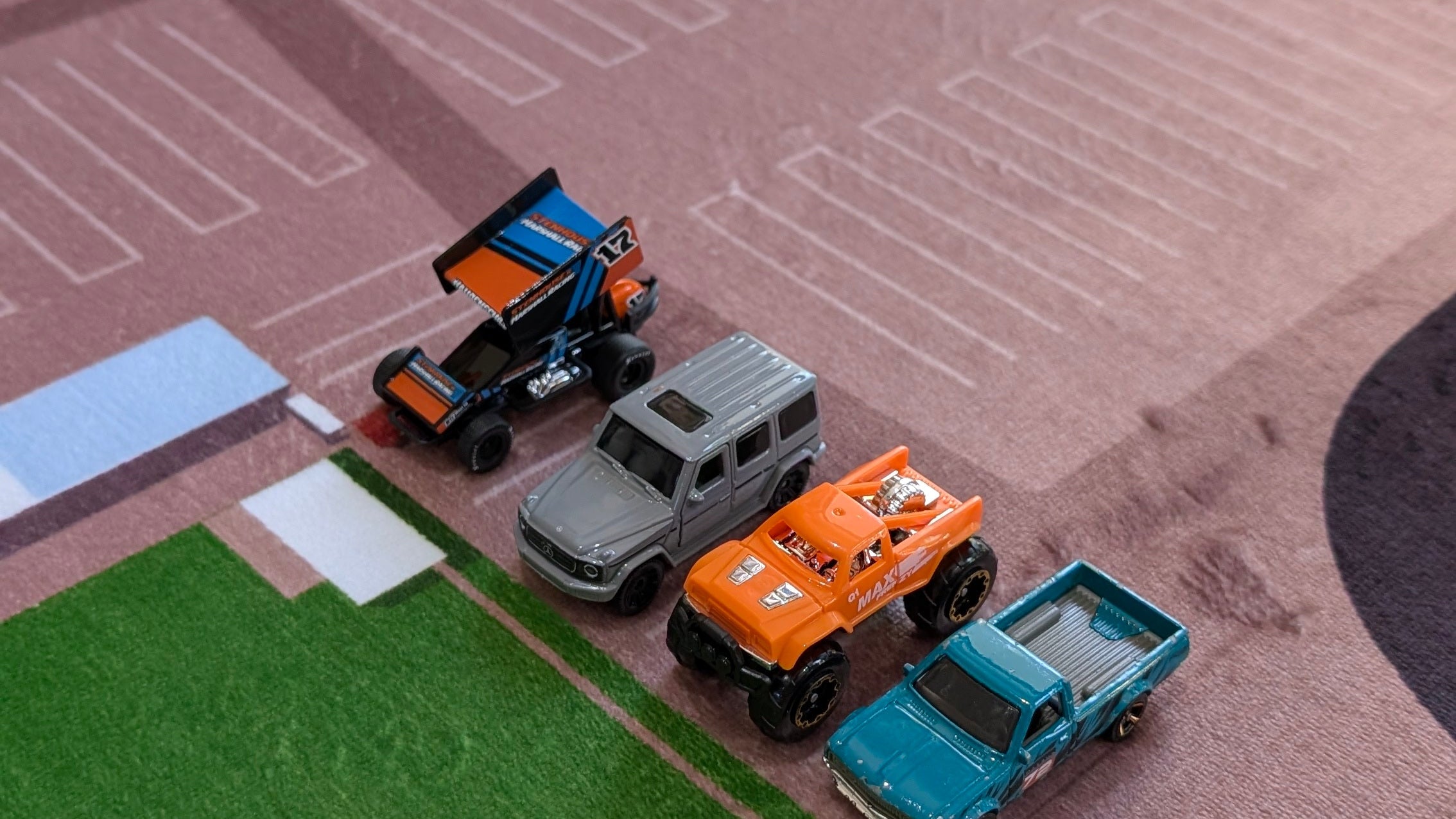 Speedway Car on Safe Racing Mat