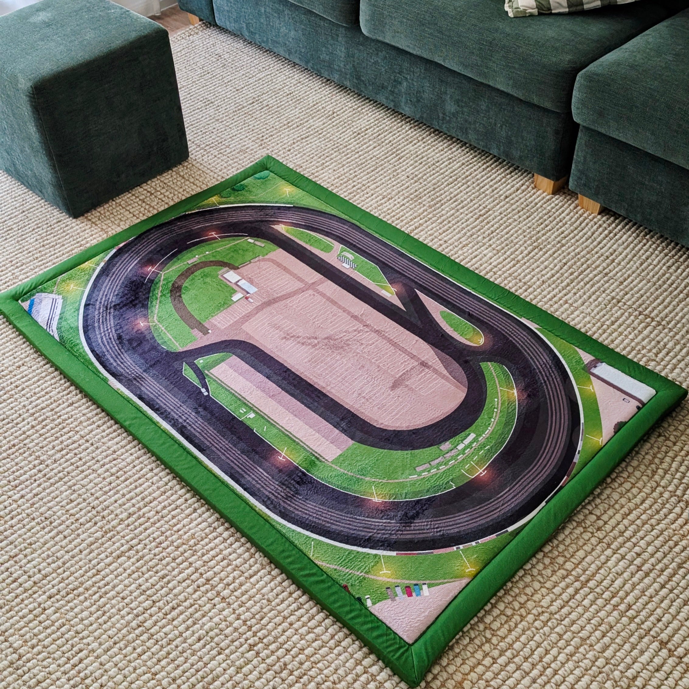 National Speedway Mini Mat | Speedway Race Track Play Mat for Kids