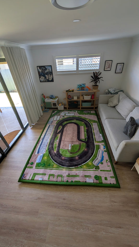 Large sprintcar rug for play and comfort